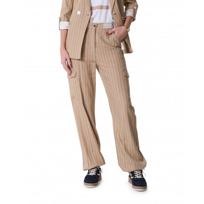 Cargo wide leg pinstripe caramel